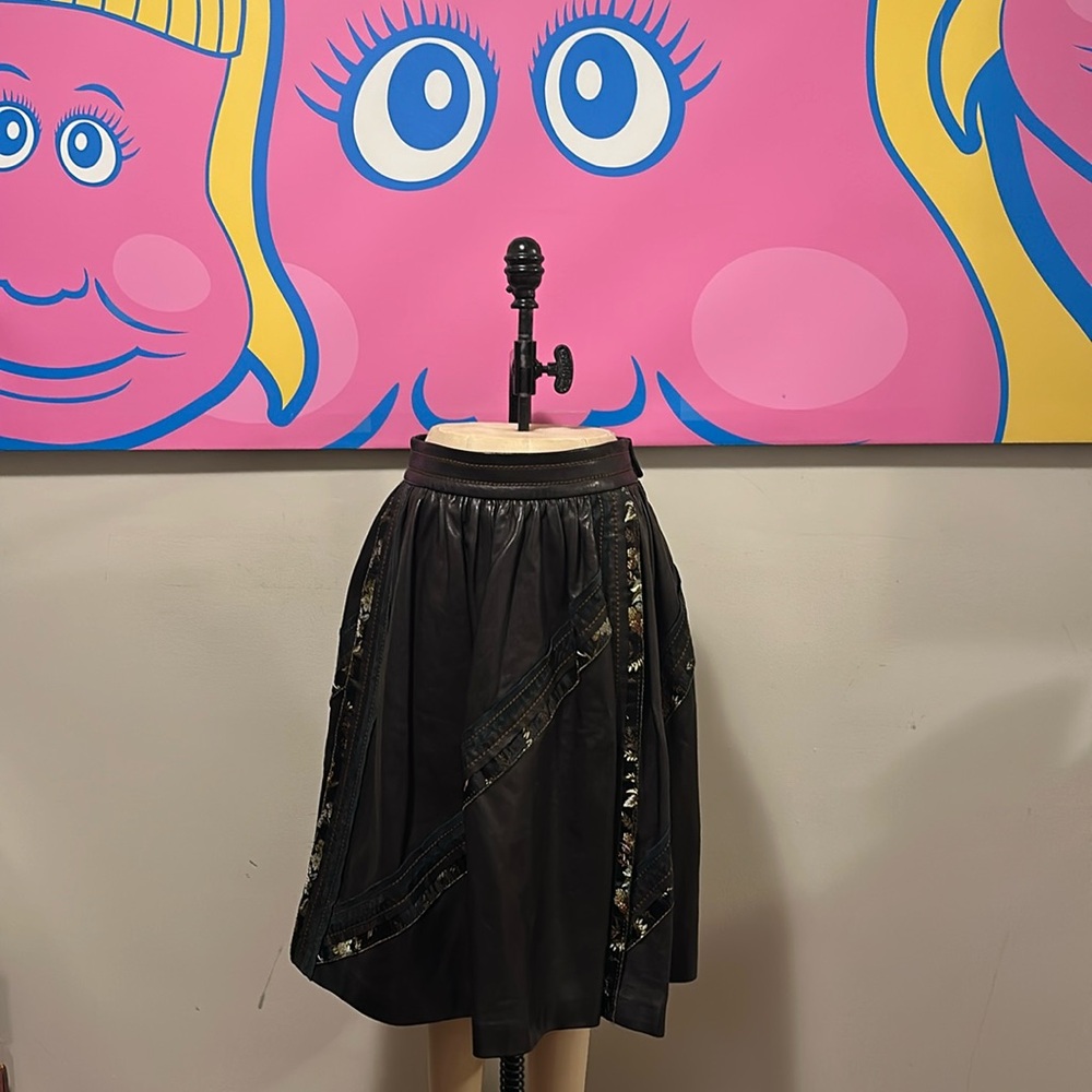 Prada leather full skirt
